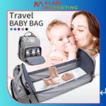 Foldable baby bed travel bag, baby diaper bag backpack