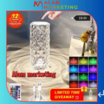 Crystal table lamp bedroom rose lamp diamond gates line net red atmosphere bedside romantic petal night lam