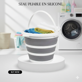 Seau pliable en silicone – Compact et multifonction
