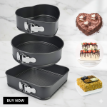 3 Cake Molds // Round Cake Mold with Adjustable Hinge – Round Cake Mold 24 -26 and 28 cm