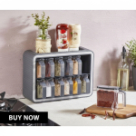 Rangement épicier 12 boîte en plastique de cuisine pratique avec cuillères Intégrées