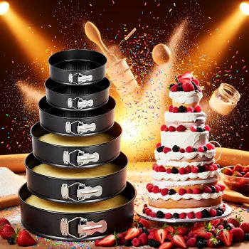 Lot de 6 moules à gâteau à charnière antiadhésifs