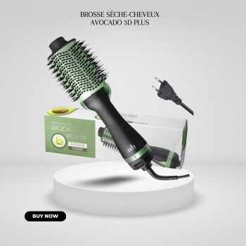 Brosse Sèche-Cheveux Avocado 3D Plus – Brosse Lissante et Volumisante 2000W Séchage Rapide & Coiffage Professionnel