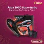 Faba Black hair dryer FABA super turbo 3900, professional dryer.