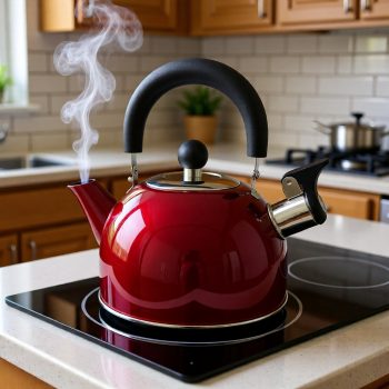 Bouilloire à thé sifflante compatible avec les cuisinières à gaz 2.0L