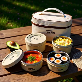 Bento Box, Lunch Box with Bag, Leakproof Food Container with Utensils
