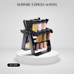 Support à épices Rotatif à 360°,Carrousel à épices avec 18 pots