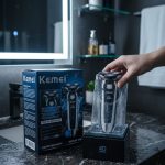 Kemei  5D êtes étanche rechargeable électrique hommes rasoir 3 en 1 silencieux son en gros
