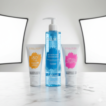 Pack Divaskin Bb Skin Creme Eclaircissante 50ml + Bb Skin Gel Nettoyant Eclaircissant 200ml + Bb Skin Creme Solaire Spf50+ 50ml