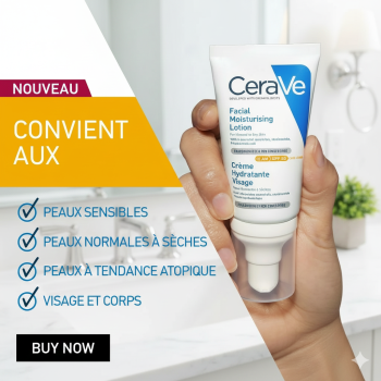 Cerave Crème hydratante visage SPF50 peaux normales à sèches 52ml