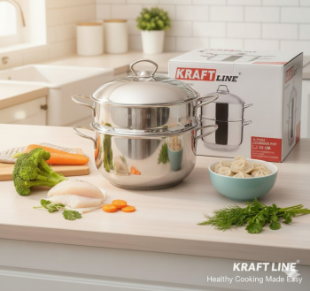 Kraft Line Stainless Steel Steamer Pot – High-Quality Cookware